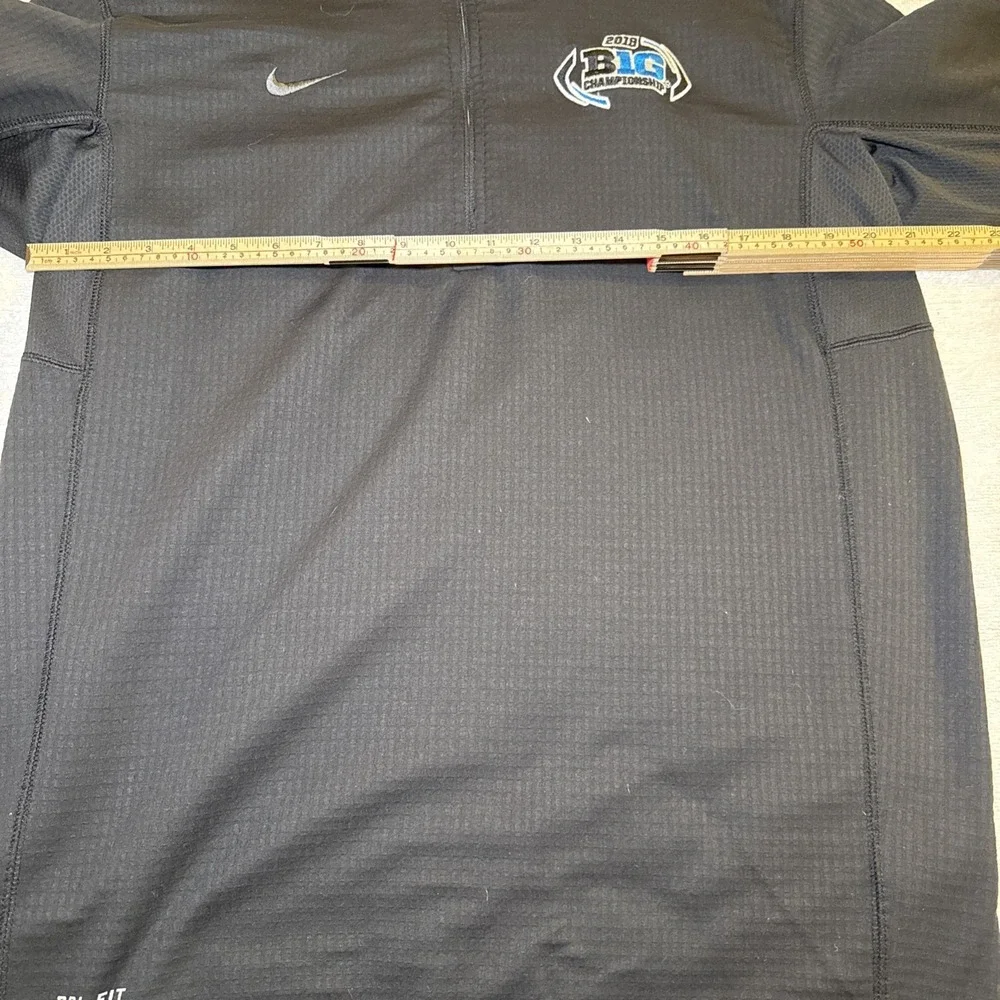 Nike Dri-FIT 2018 Big Ten Championship 1/2 Zip Pullover L Black Sideline Fleece